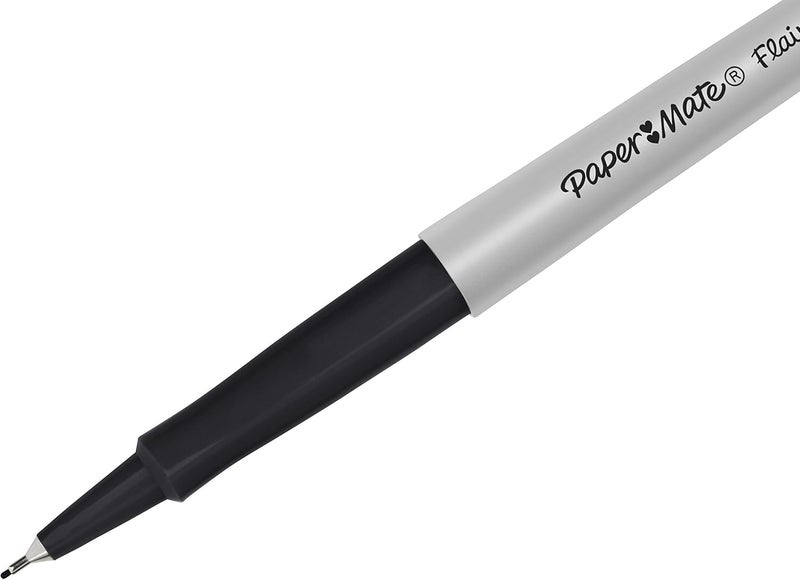Papermate Flair Felt Tip Pens Ultra Fine Point (0.4mm) Black 12 Count perfect for precise and expressive writing - Image 3